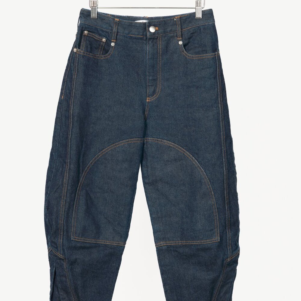 Tibi Earl Dark Denim Indigo Barrel Jeans - Picture 2 of 12